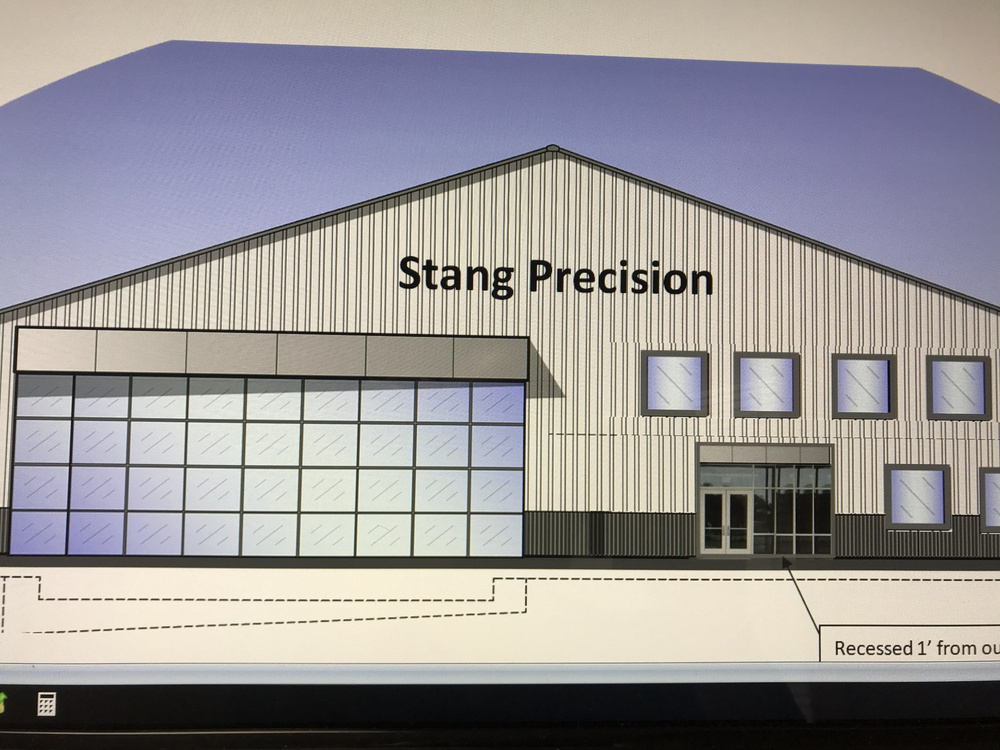 Concept rendering of the front of the new Stang Precision building