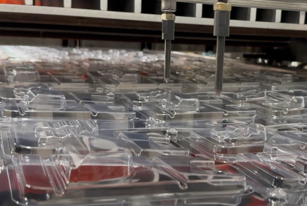 Clear plastic blisters being produced in house
